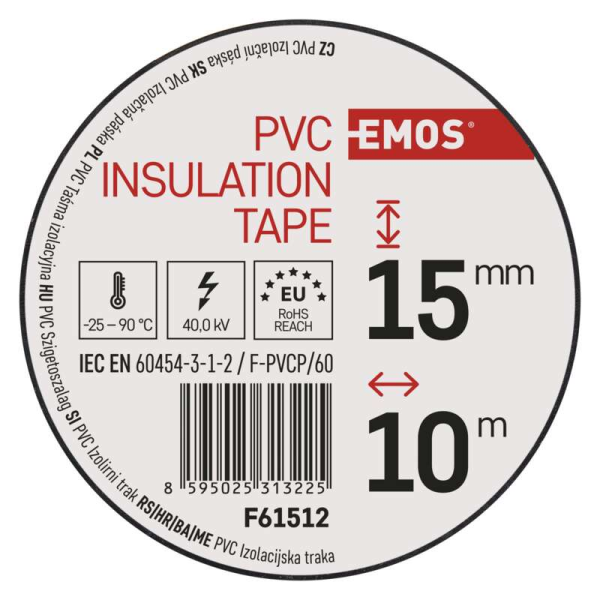 EMOS PVC Szigetelőszalag 15mm/10méter fekete, 10db / csomag - Image 6
