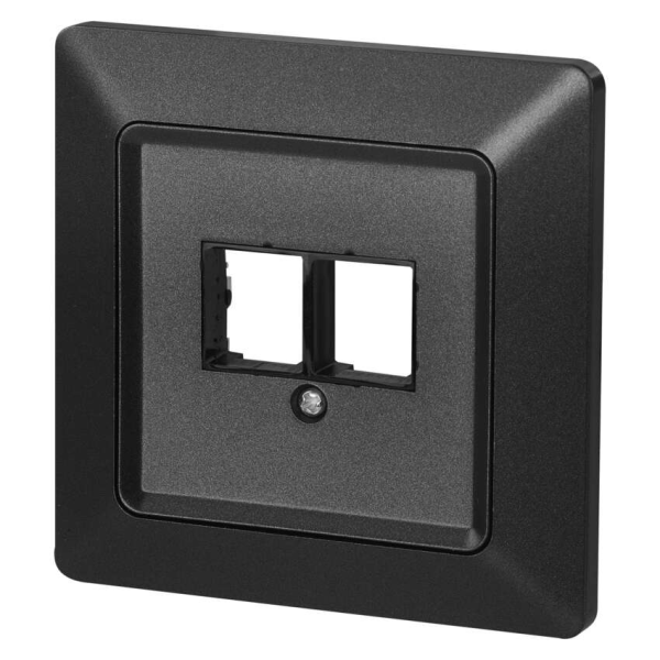 EMOS Adat-csatlakozó aljzat burkolat 2xRJ45, antracit - Image 4