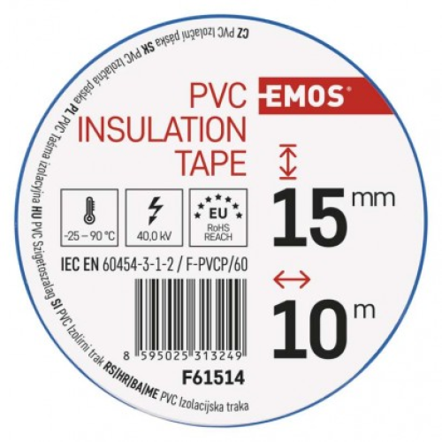 EMOS Szigetelőszalag 15mm/10méter kék 10db / csomag