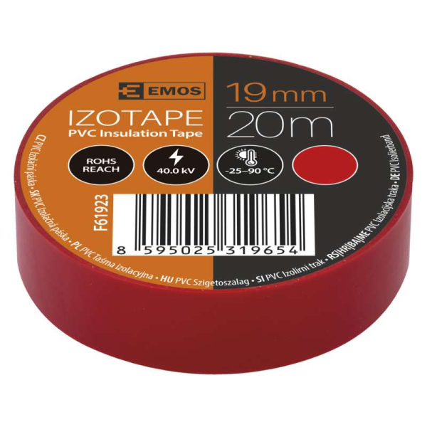 EMOS Szigetelőszalag 19mm/20méter piros 10db / csomag - Image 2