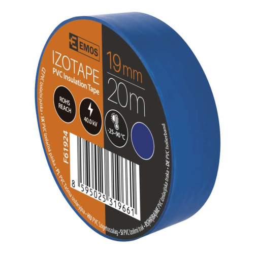 EMOS Szigetelőszalag 19mm/20méter kék 10db / csomag