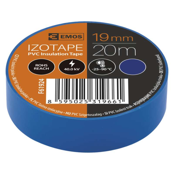 EMOS Szigetelőszalag 19mm/20méter kék 10db / csomag - Image 2