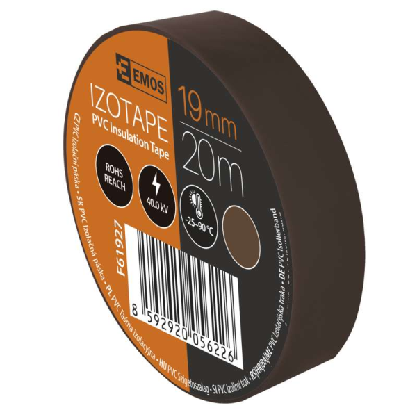 EMOS Szigetelőszalag 19mm/20méter barna 10db / csomag - Image 2
